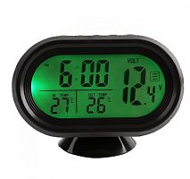 автомобильные часы vst-7009v (температура, будильник, вольтметр)  фото