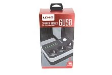 сетевой фильтр se3631  1,6м  3,1a  удлинитель ldnio 220в на 3 розетки + 6 usb выходов зарядка тлф  фото