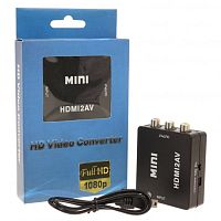 hdmi переходник конвертер  hdmi - 3rca  чёрн  адаптер, конвертор, преобразователь     питание от usb  фото