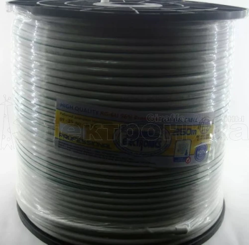 кабель  electronics  rg-6u 96%  premium   черный     за 1 метр  фото
