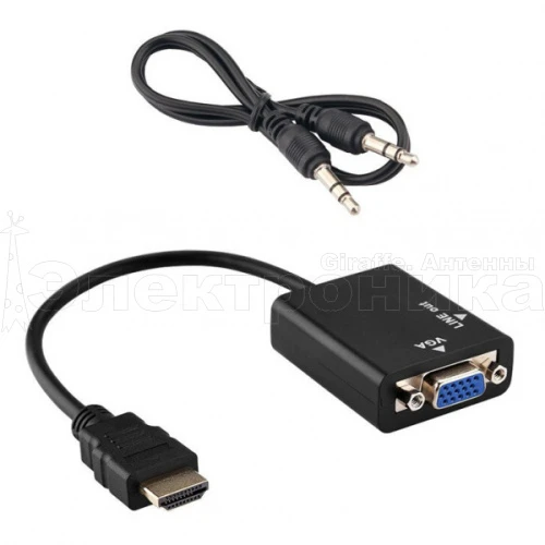 видео переходник орбита ot-avw21 (vhc-2) (hdmi-vga / jack 3.5)  фото