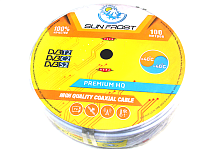 кабель sun frost 96% rg6u коаксиальный морозостойкий premium hq  2q250 белый с зелён. пол. за 1 метр  фото