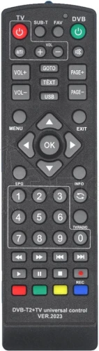 пульт универсальный dvb-t2 +tv version 2023 + ip tv для разных моделей т2 приставок  фото