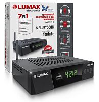 Ресивер цифровой LUMAX DV4212HD Премиум эфирно-кабельная тв приставка медиаплеер с Wi-Fi и Bluetooth от магазина Электроника GA
