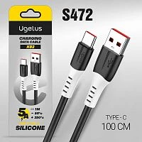 кабель usb - type-c ugetus x82 - 5a шнур для телефона, черный, длина 1м  фото