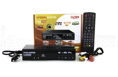 Ресивер цифровой HD YASIN super T8000 эфирный DVB-T2/C тв приставка бесплатное тв тюнер медиаплеер от магазина Электроника GA