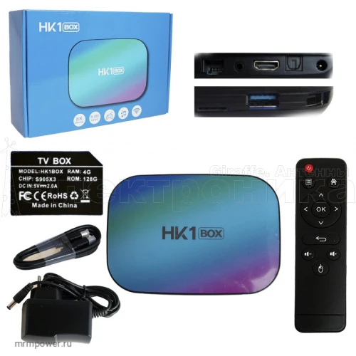 медиа-приставка hk1 box - 4gb/32gb android 9,0 медиаплеер smart tv iptv ott приставка 4k hd h.265  фото