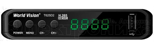 Цифровая приставка World Vision T625D2 эфирный DVB-T2/C бесплатное тв TV-тюнер медиаплеер от магазина Электроника GA