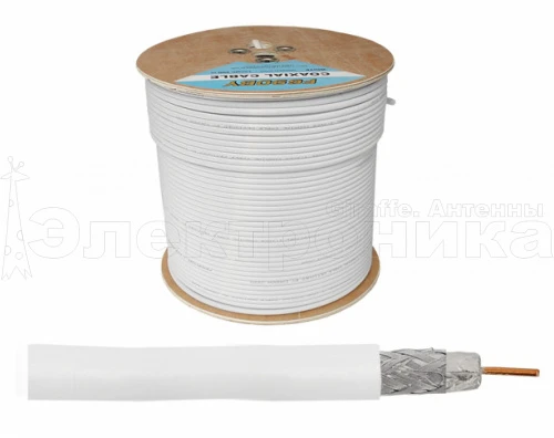 кабель gi rg6u 300м (рулон)  белый  цена за 1м  фото