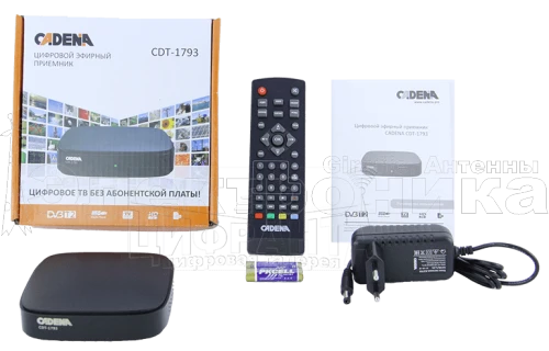 Ресивер DVB-t2 cadena CDT-1793. TV-тюнер cadena CDT-1793 внешний DVB-t2.