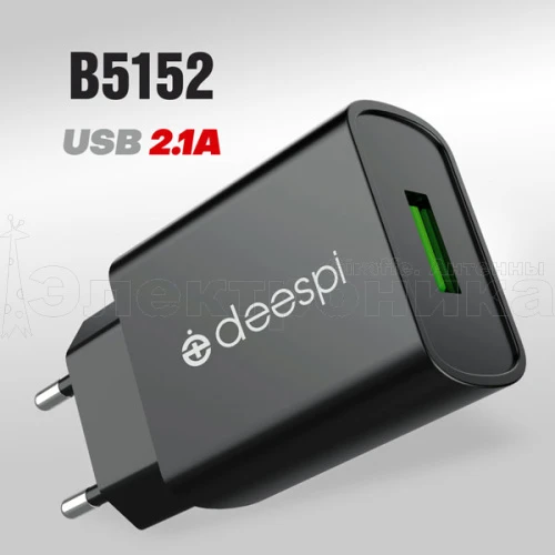 блок питания deespi ds-mr79, 5v / 2.1a , зарядное устройство с usb, черный цвет  фото