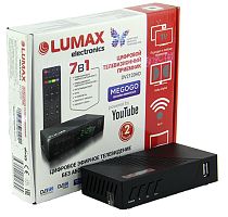 Ресивер цифровой LUMAX DV2120HD эфирный DVB-T2/C тв приставка бесплатное тв TV-тюнер медиаплеер IPTV от магазина Электроника GA
