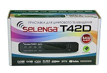 Ресивер  эфирный HD (DVB-T2)        SELENGA T42D пласт, кнопки, бп 5 В, поддержка АС3, DVB-C, /20 от магазина Электроника GA