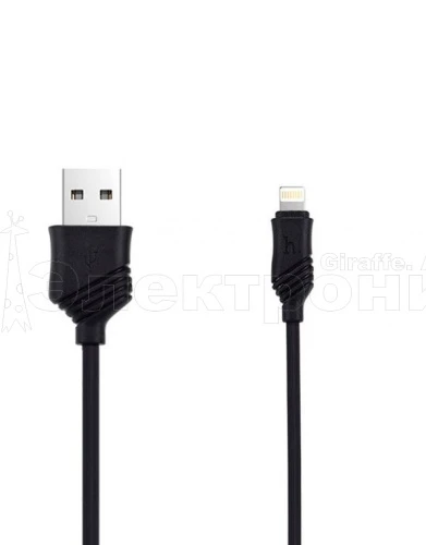 шнур usb - ios lighting hoco x6 черный 1м (2,4а), силикон  фото