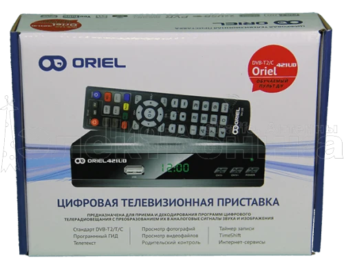 Ресивер цифровой Oriel 421UD эфирный DVB-T2/C тв приставка ТВ без абонплаты TV-тюнер медиаплеер от магазина Электроника GA