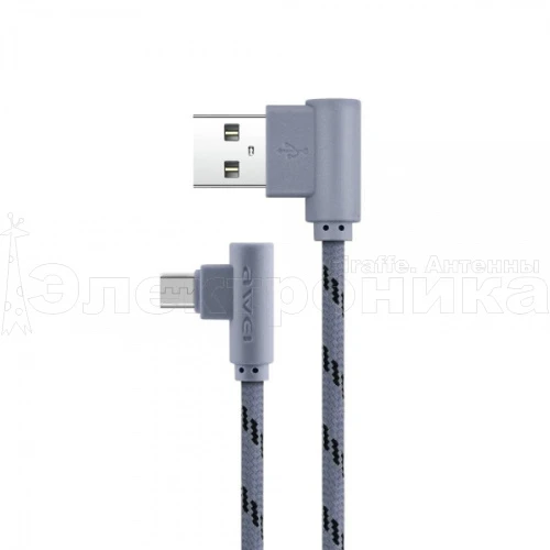 кабель usb 2a awei cl-90 (microusb угловой) 1м/250  фото