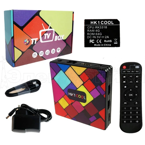 медиа-приставка hk1 cool - 4gb/64gb android 9,0 медиаплеер smart tv iptv ott приставка 4k hd h.265  фото
