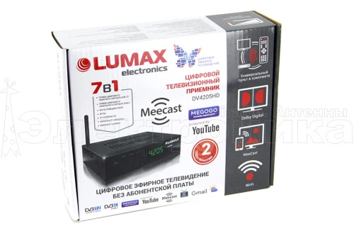 Ресивер цифровой LUMAX DV4205HD эфирный DVB-T2/C тв приставка бесплатное тв TV-тюнер медиаплеер IPTV от магазина Электроника GA