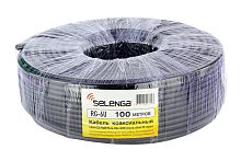 кабель коаксиальный rg6 selenga,pe, черный (1.0mm ccs+foam pe+al-foil+48x0.12mm al+6.6mm)  фото
