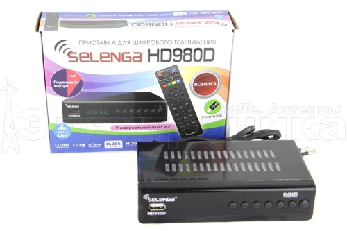 Ресивер цифровой SELENGA HD980D эфирный DVB-T2/C тв приставка бесплатное тв тюнер медиаплеер от магазина Электроника GA